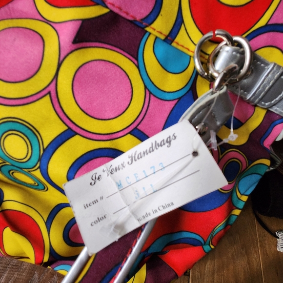 NWT Colorful Satchel with handles or shoulder strap - Picture 2 of 5